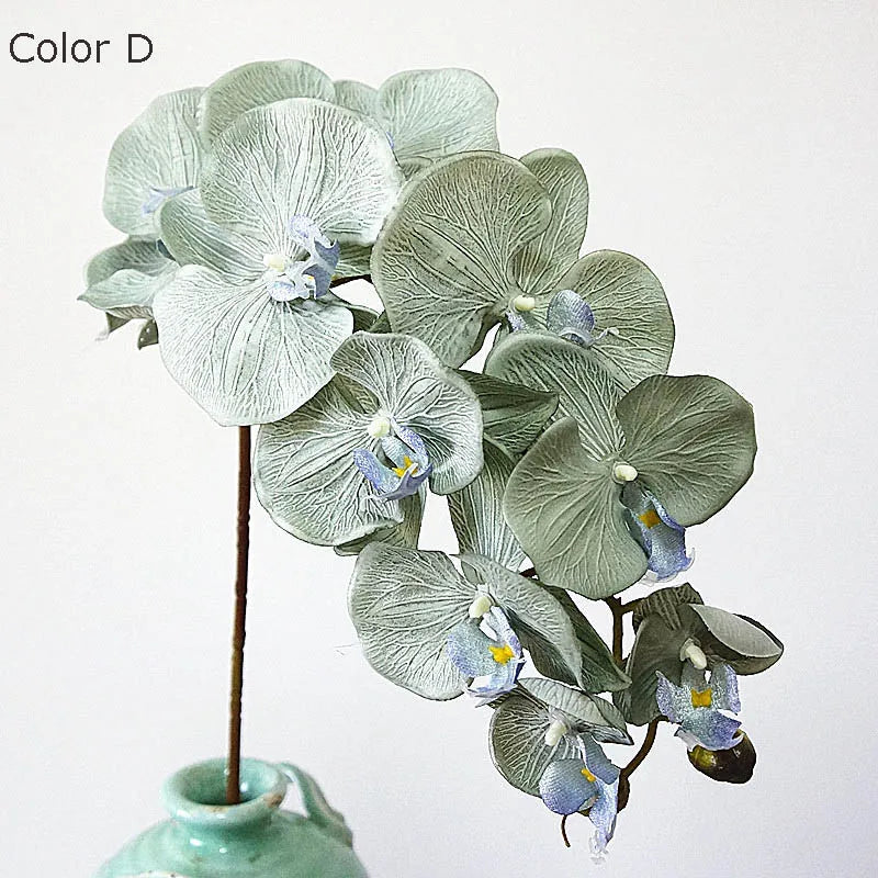 10 têtes d'orchidées artificielles rétro pour décorations élégantes - vue 9 sur 17