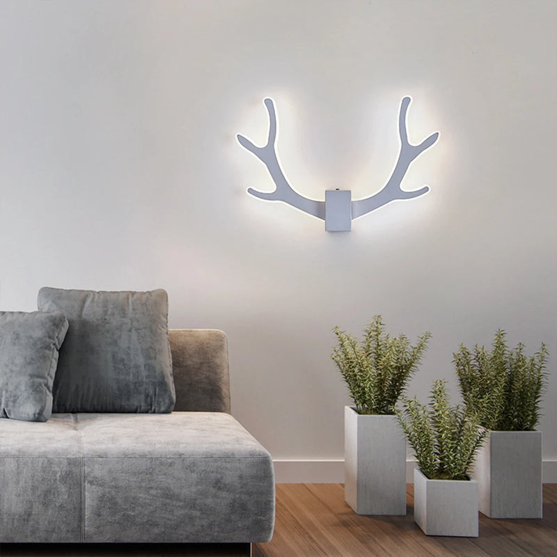 Lustre LED bois blanc intérieur applique