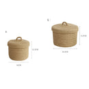 Cosmetics Storage Box, Jute Woven Basket, Tabletop Key, Remote Control Container, Snack Case with Cover Organizer, ECO Friendly