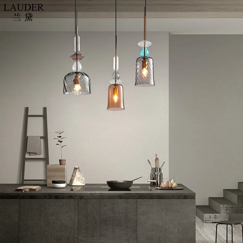 suspension lumineuse moderne en verre pour intérieur élégant - vue 5 sur 11
