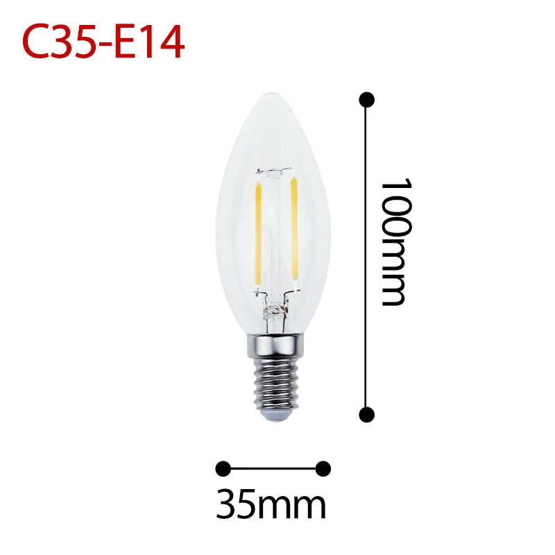 Vintage LED-Filament-Leuchtmittel im Retro-Edison-Design aus Glas dekorativ