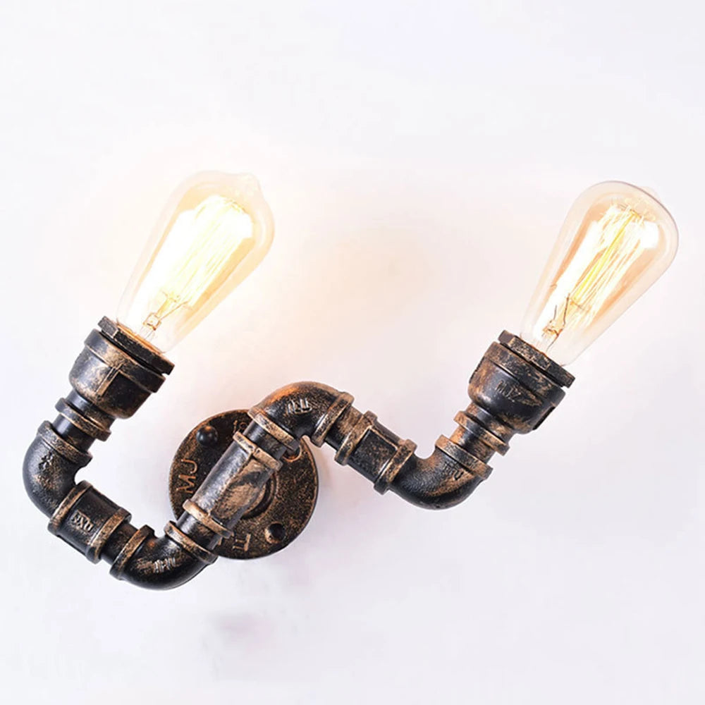 applique murale industrielle vintage loft 2 lumières pour bar