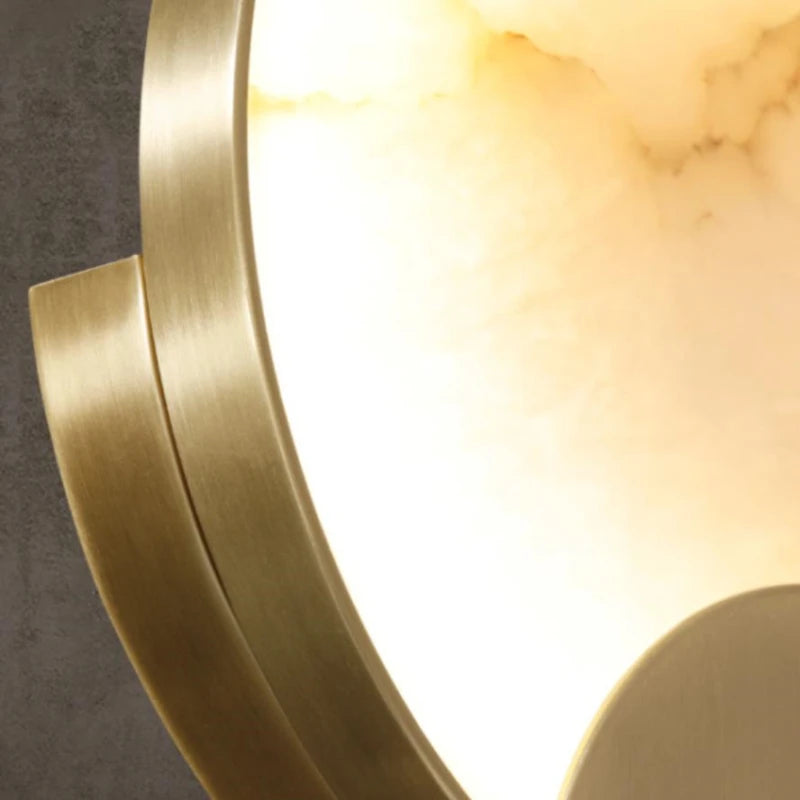 applique murale led ronde en marbre naturel design moderne pour intérieur - vue 6 sur 7
