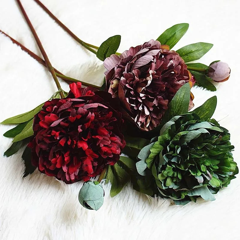 branche de fleurs artificielles de pivoine pour décoration élégante - vue 11 sur 13