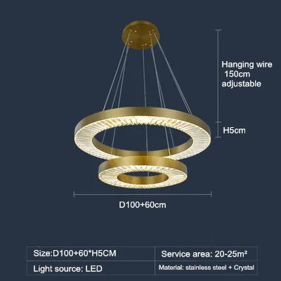 Luxuriöser Kristall-Kronleuchter im modernen nordischen Stil - vue 13 sur 12