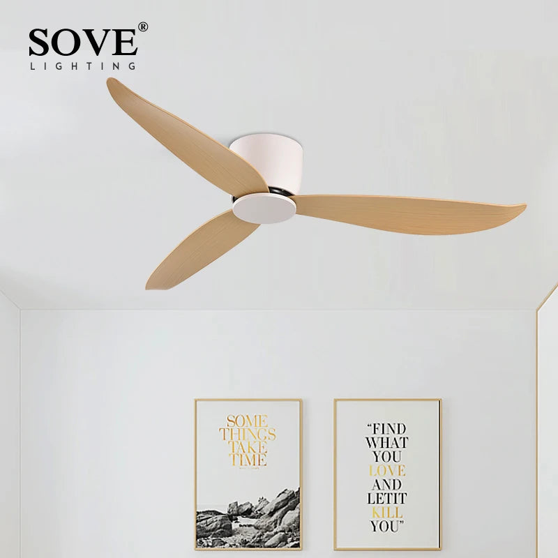 SOVE moderne noir blanc plancher bas moteur à courant continu 30W ventilateurs de plafond avec télécommande ventilateur de plafond Simple sans lumière ventilateur de maison 220V - vue 5 sur 14
