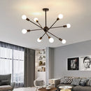 Moderner LED-Kronleuchter im industriellen Sputnik-Design für kreatives Wohnambiente