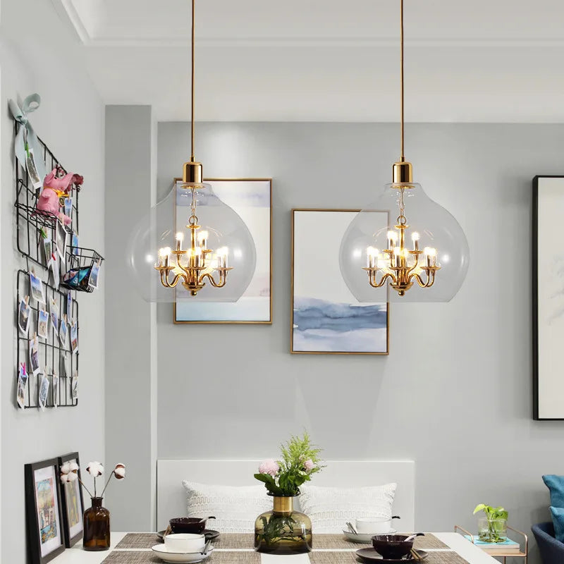 lustres en verre pour décoration de loft et restauration - vue 4 sur 6
