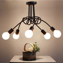 lustre vintage en fer avec 3/5 prises éclairage nordique moderne