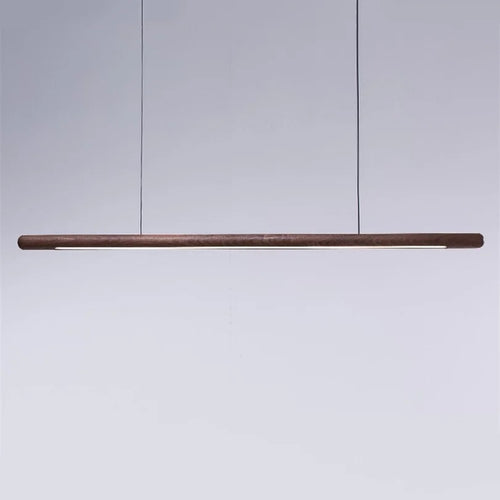 Minimalistische Pendelleuchte aus Holz mit LED-Band - vue 5 sur 9