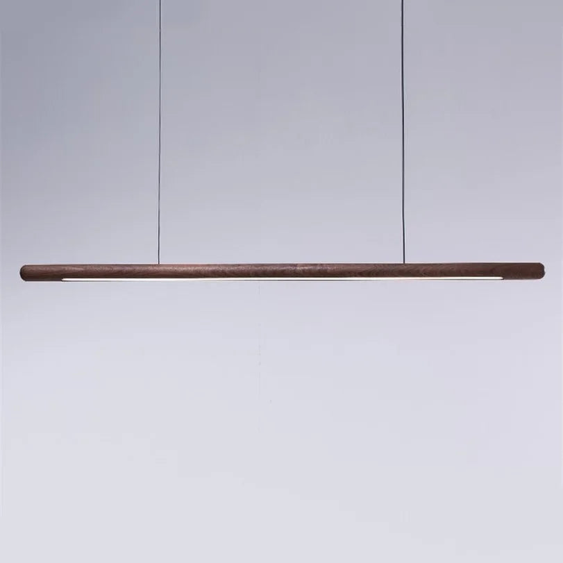 Minimalistische Pendelleuchte aus Holz mit LED-Band - vue 4 sur 9