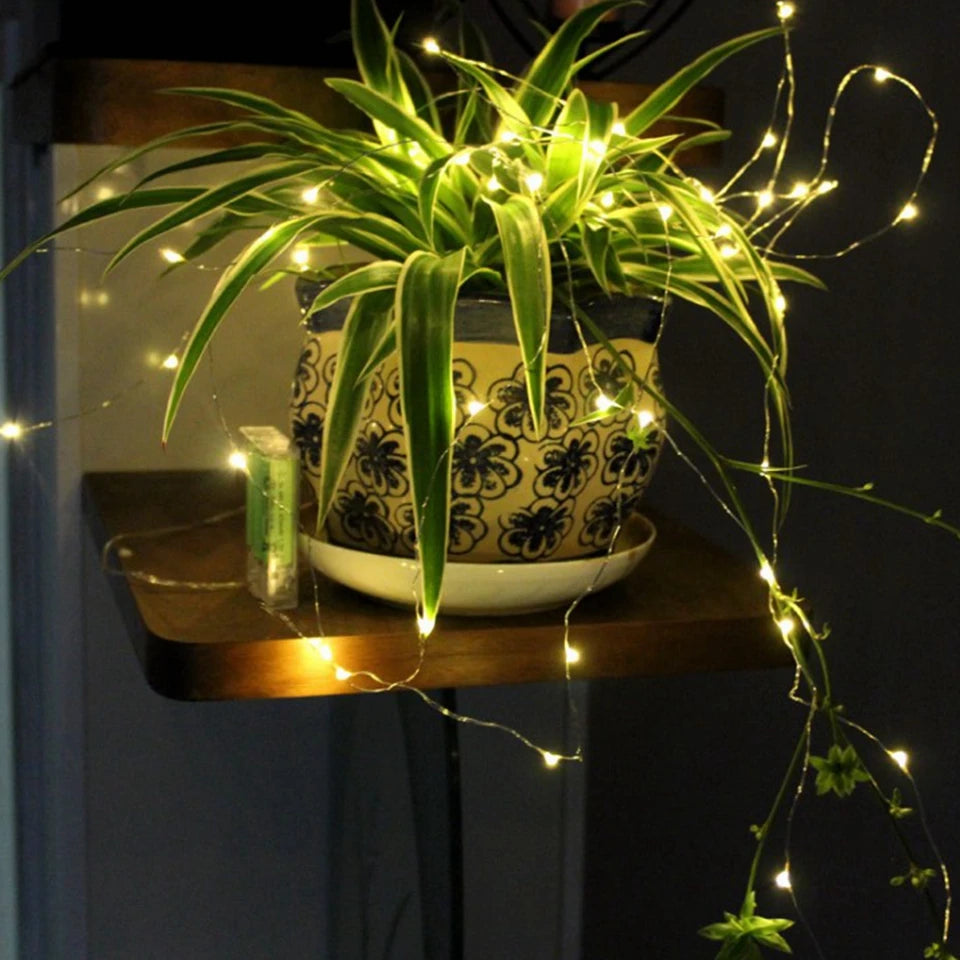 LED-Lichterkette aus Kupferdraht für die Innendekoration - vue 5 sur 18