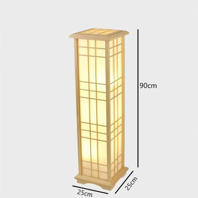 Moderner japanischer Tatami-Stehleuchte aus Massivholz mit LED