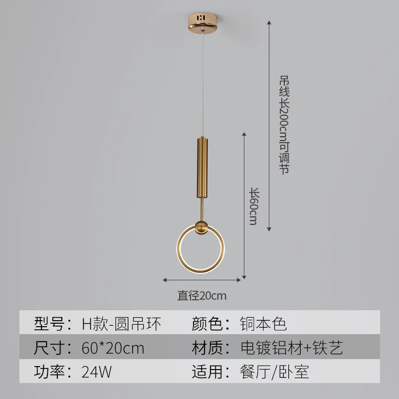 LED-Pendelleuchte aus goldenem Kristall im modernen nordischen Design - vue 15 sur 21