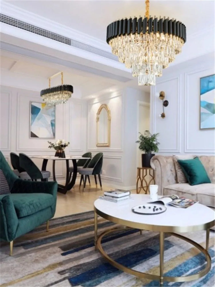lustre moderne en cristal suspendu pour intérieur élégant - vue 5 sur 9