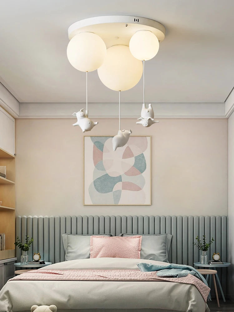 plafonnier led cochon volant pour décoration enfants - vue 4 sur 16