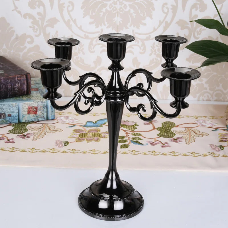 bougeoir rétro à cinq bras pour décoration intérieure romantique - vue 5 sur 10