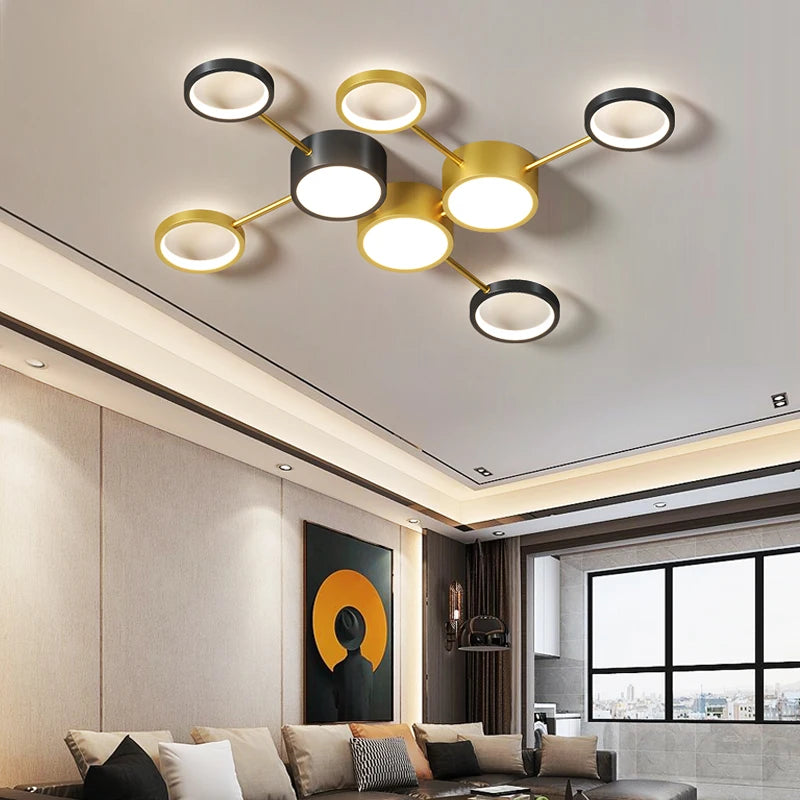 plafonnier led acrylique design moderne forme moléculaire décoratif