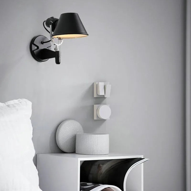 Applique murale industrielle américaine noir argent E27 - vue 4 sur 12