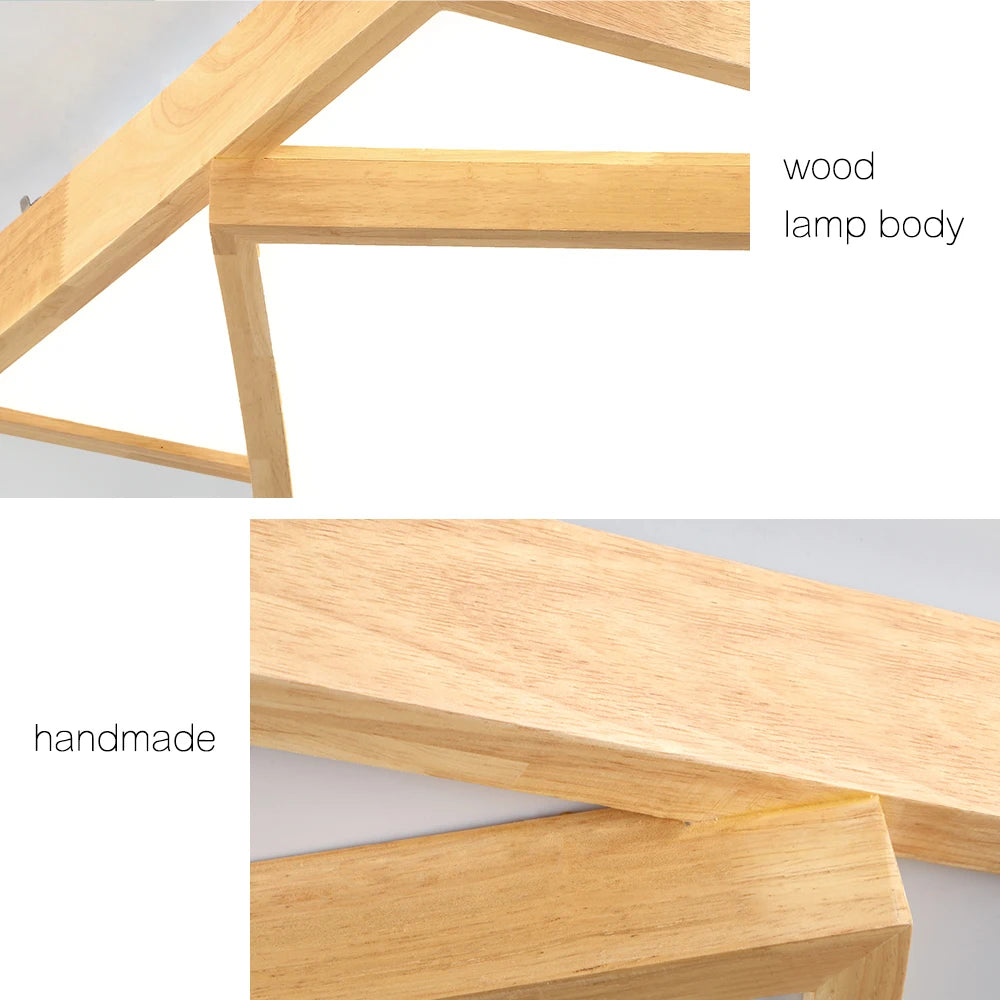 Moderne LED-Deckenleuchten aus Massivholz - vue 6 sur 6