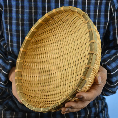 Natural Eco-Friendly Handmade Bamboo Basket, Rattan Storage Basket, Fruit, Vegetables, Bread, Home Organizer - vue 2 sur 8