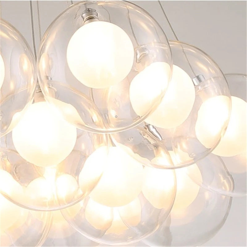 suspension lumières led modernes en verre pour bar restaurant - vue 7 sur 13