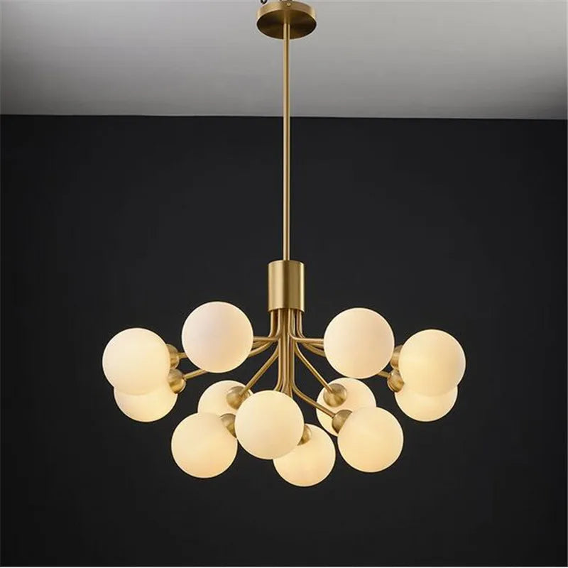 lustre apiales nordic led luxe boule de verre design moderne - vue 4 sur 14