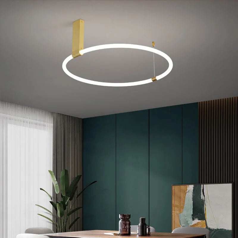 Plafonnier design ronds LED éclairage 360 degrés en acrylique - vue 4 sur 11