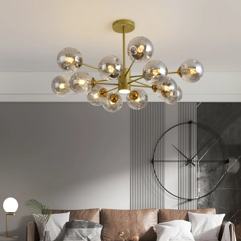 lustre moderne design haricot magique en verre intérieur - vue 4 sur 14