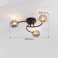 Schlichte nordische Glas-Deckenleuchte mit moderner LED