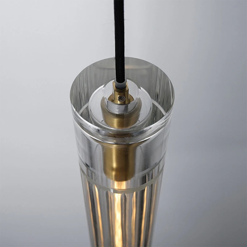 luminaires suspendus en cristal de luxe modèle styliste led - vue 6 sur 9