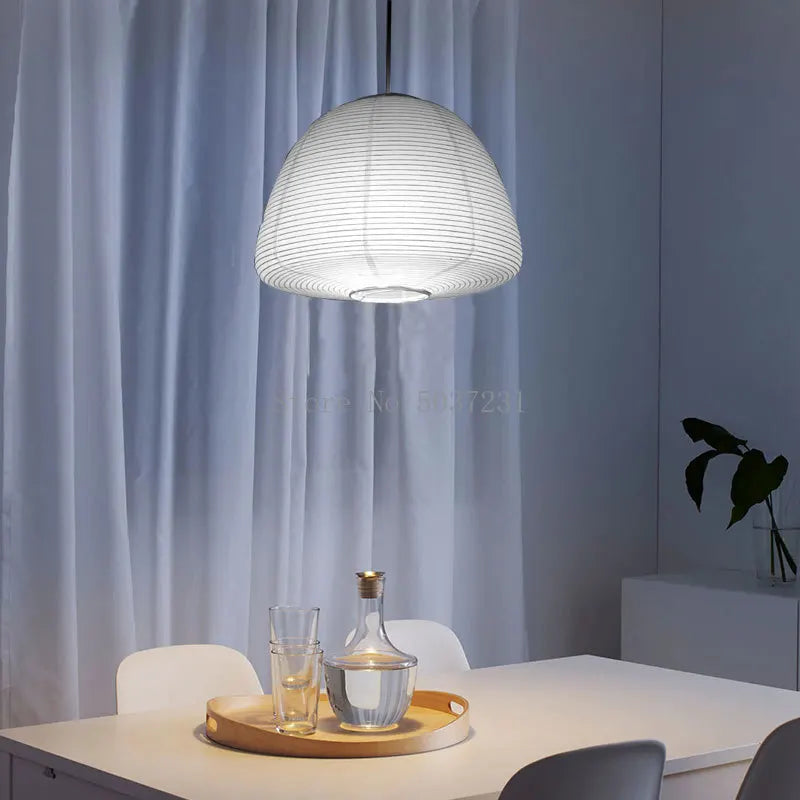 lampe suspendue nordique en papier fait à la main design créatif led - vue 2 sur 5