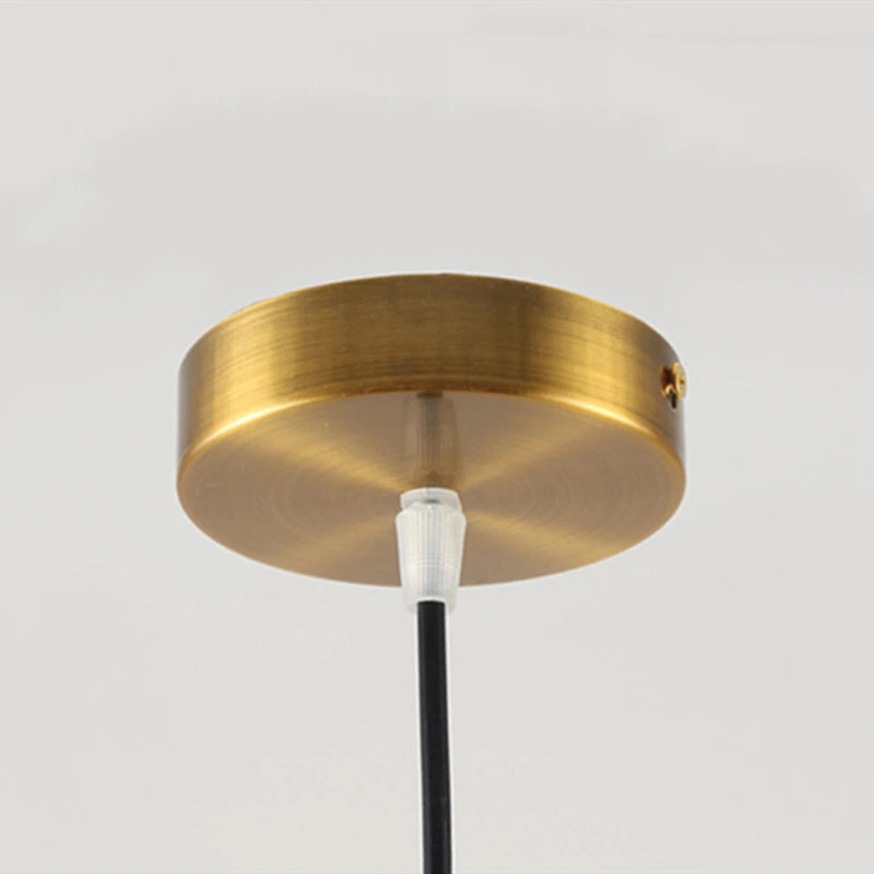 Lustre rond nordique en bois massif de noyer - vue 7 sur 7