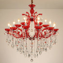 Moderner Kronleuchter aus Eisen und Kristallglas im Art-déco-Stil als Pendelleuchte