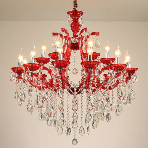 Moderner Kronleuchter aus Eisen und Kristallglas im Art-déco-Stil als Pendelleuchte - vue 4 sur 9