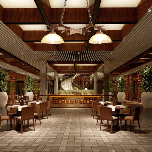 lustre led antique en résine nordique pour restaurant et bar