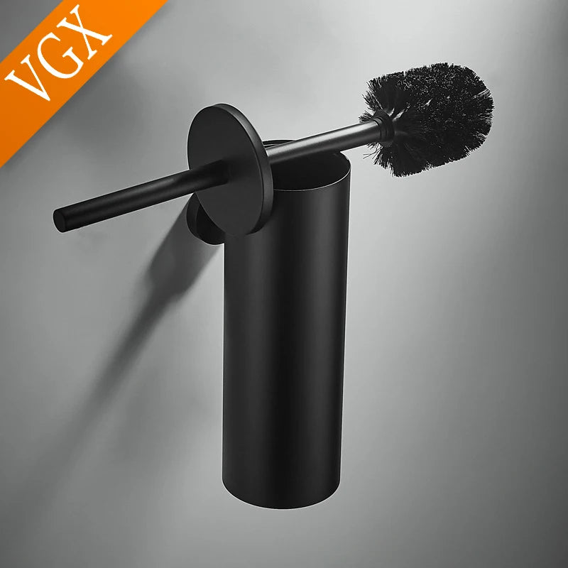 support mural porte-brosse de toilette en acier inoxydable brossé - vue 4 sur 7