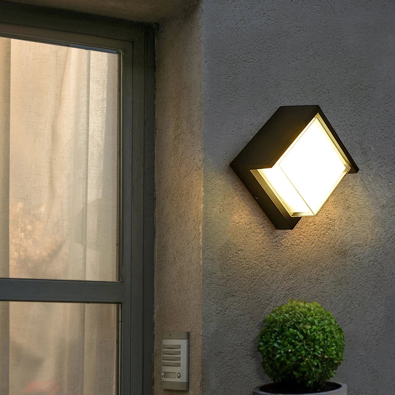 Éclairage mural extérieur moderne étanche IP54 porche balcon terrasse lampe applique jardin en aluminium décor à la maison applique murale lampe - vue 2 sur 10