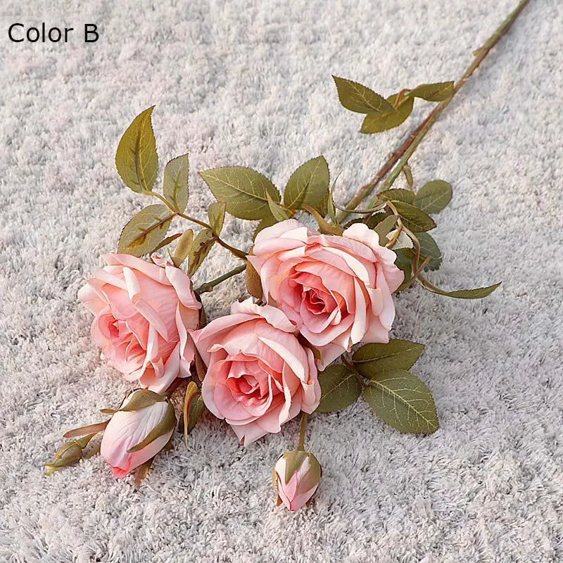 nouvelle décoration dautomne roses bouclées fleurs artificielles luxe - vue 5 sur 10