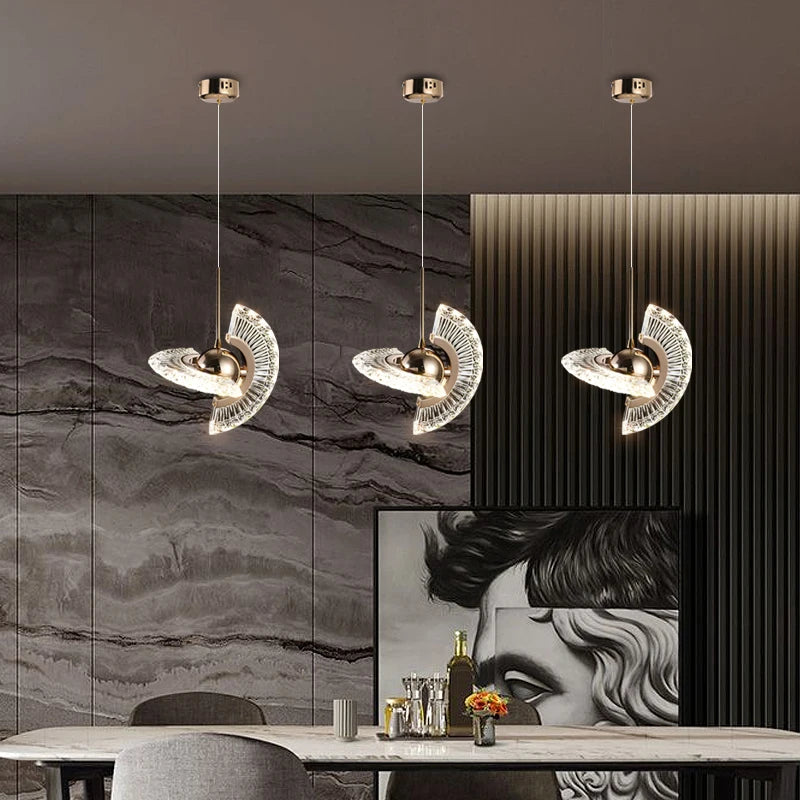 lampe led suspendue rotative en acrylique ufo style nordique 2021 - vue 6 sur 9