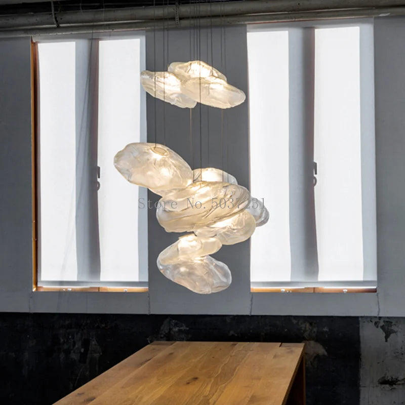 lustre en verre de luxe led post-moderne nordique créatif - vue 2 sur 12