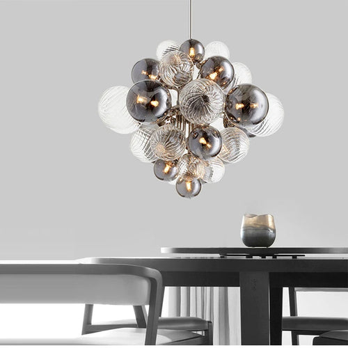 suspension design à bulles de verre postmodernes à led - vue 3 sur 5