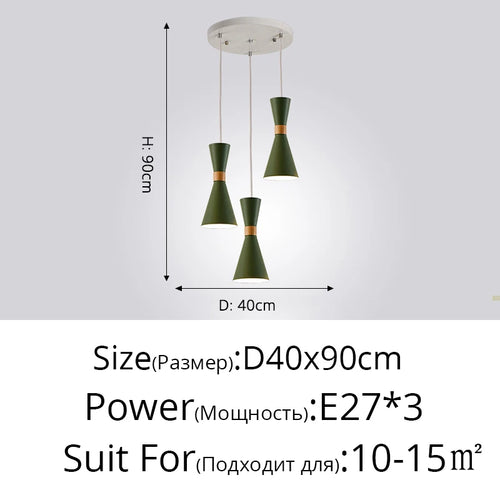 Moderne Pendelleuchte aus Holz kreative Macaron - vue 16 sur 17