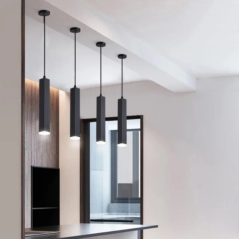 Luminaire suspension led tube tuyau carré