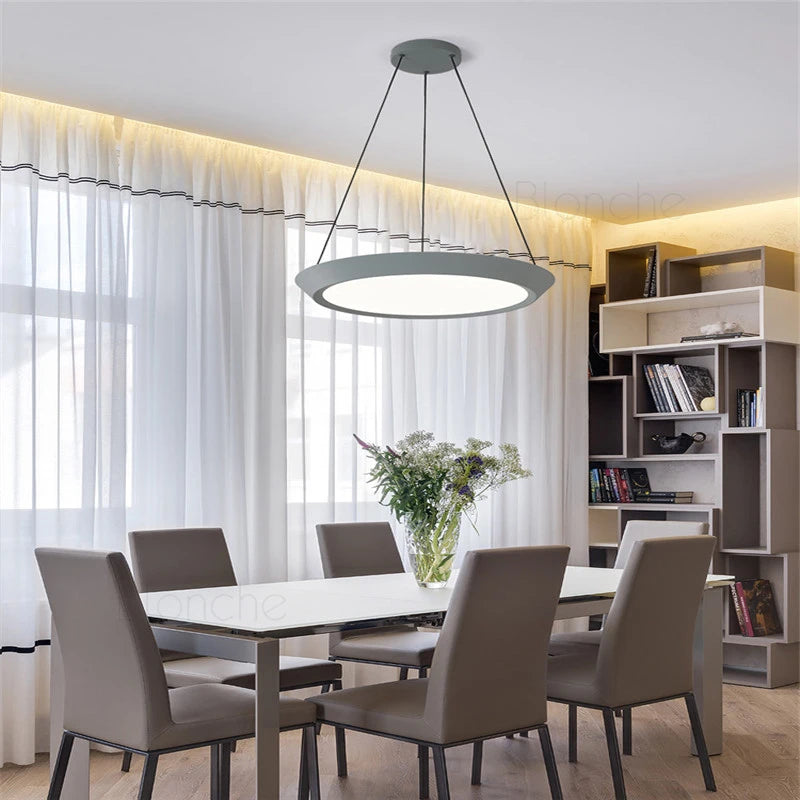 suspension moderne led ronde pour éclairage intérieur décoratif - vue 6 sur 10