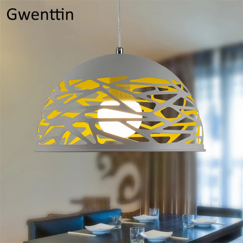suspension moderne en coquille dœuf pour décoration intérieure - vue 4 sur 8