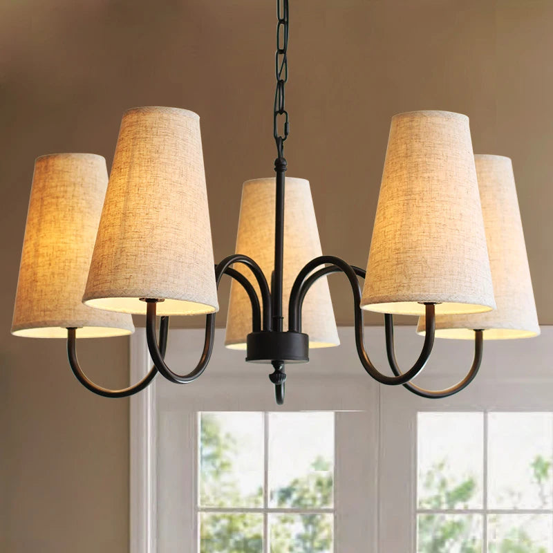 lustre moderne rétro en tissu pour intérieur élégant - vue 9 sur 8