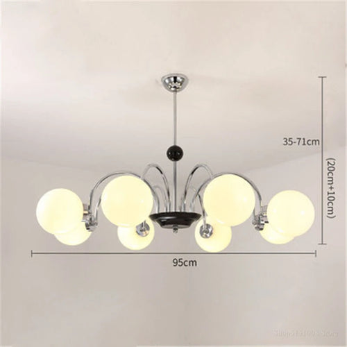 lustre moderne led décoration nordique éclairage intérieur - vue 13 sur 16