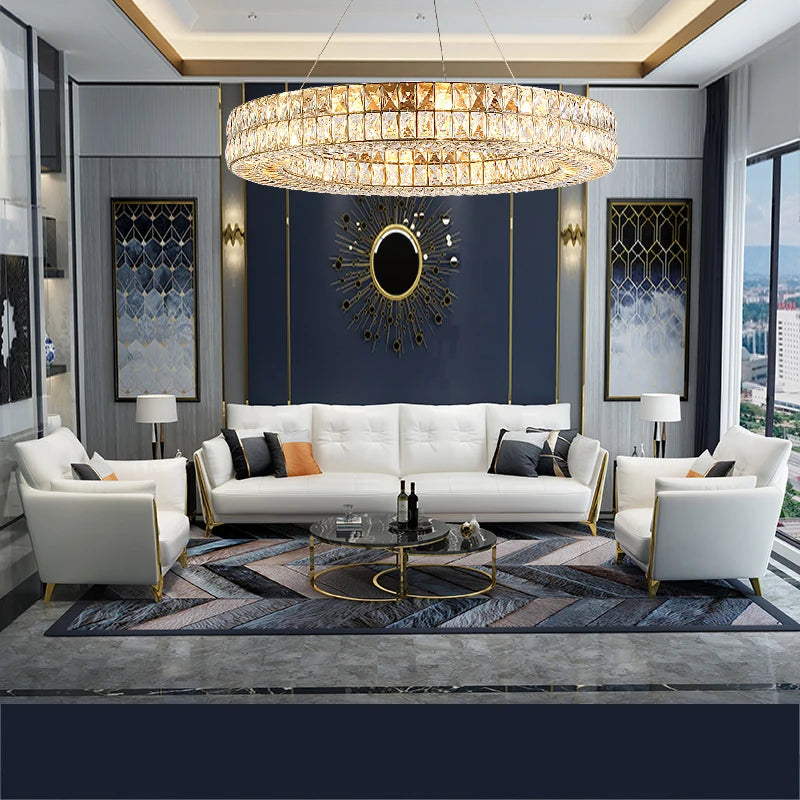 Postmoderne Kristall-Pendelleuchte für elegantes Interieur - vue 4 sur 14