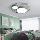 LED-Deckenleuchte nordisch rund aus Holz und Acryl Macaron-Dekoration